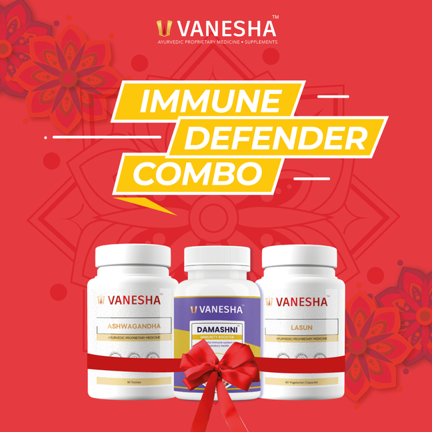 Vanesha Immune Defender Combo (Ashwagandha + Damashni + Lasun)